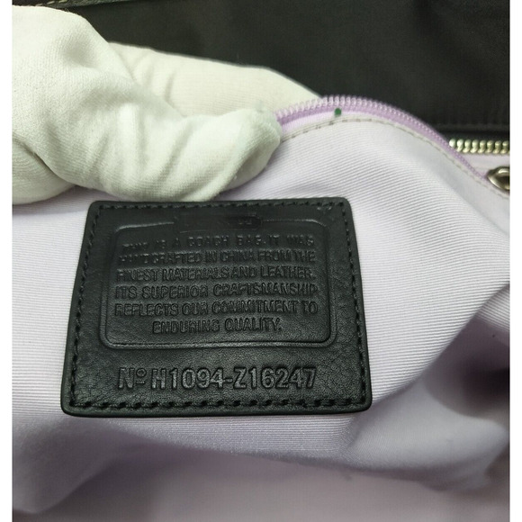 Coach Chelsea Black Nylon Double Handles Zipper Closure Large Tote Shoulder Bag - Picture 12 of 16